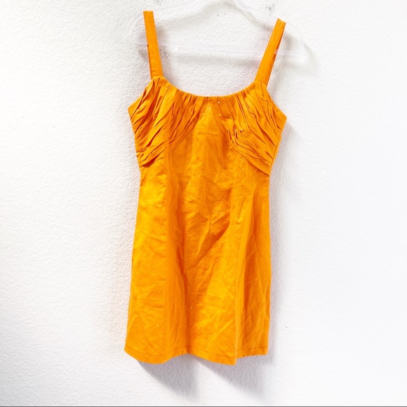 Tach Clothing Maral Linen Mini Dress Orange Size Medium - Picture 2 of 5